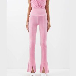 Norma Kamali Candy Pink Velvet Spat Legging, S
